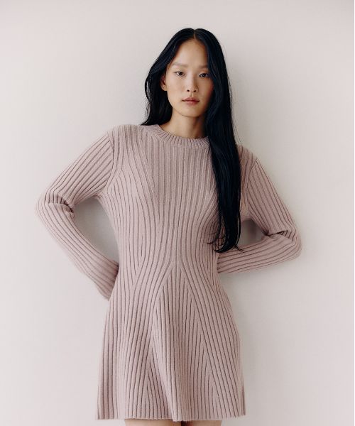 Rib-knit dress